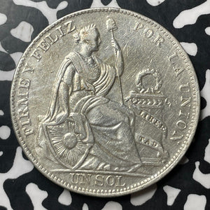 1934 Peru 1 Sol Lot#E7118 Large Silver Coin!