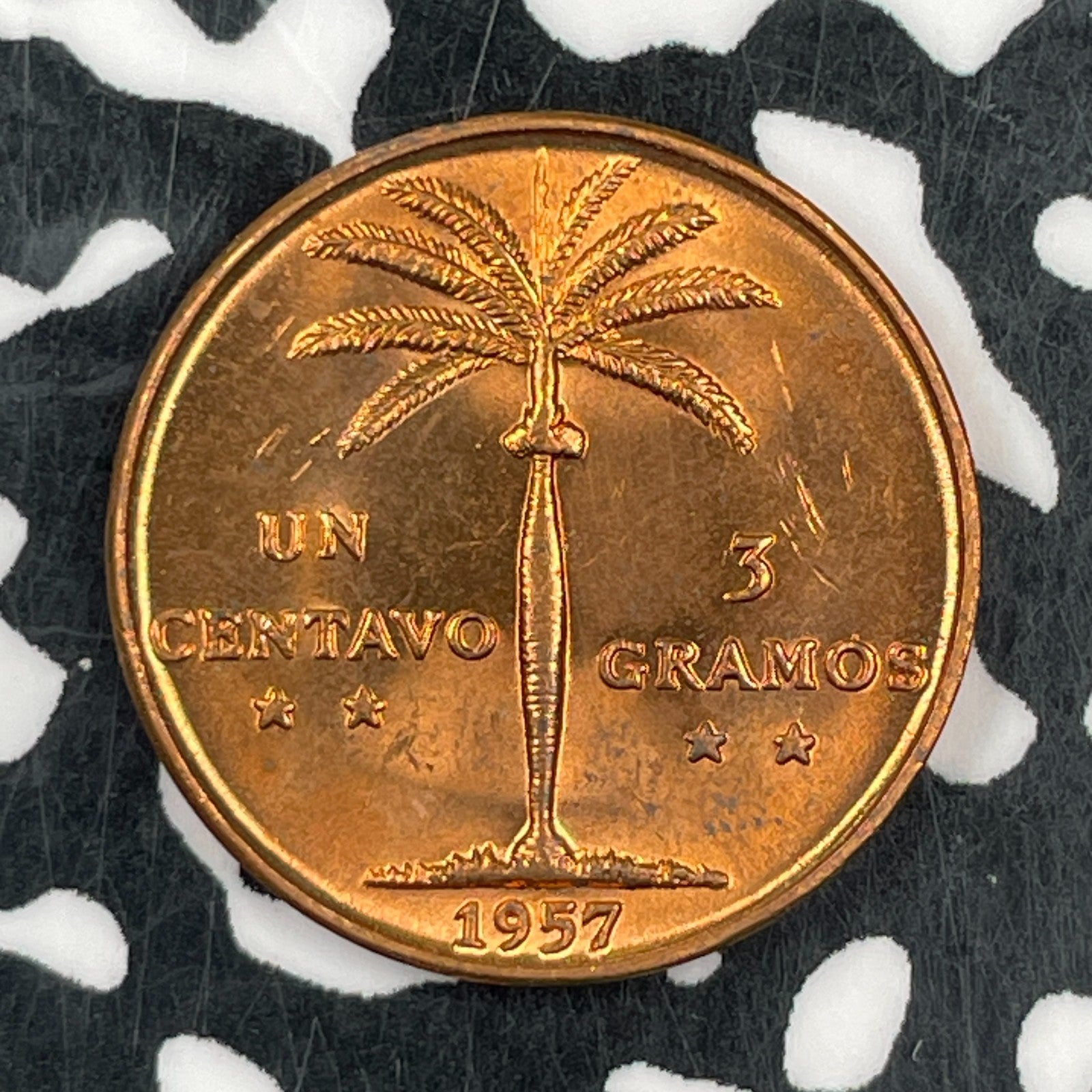 1957 Dominican Republic 1 Centavo Lot#F7433 High Grade! Beautiful!