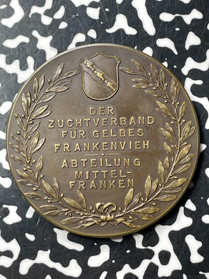 U/D Germany Livestock Association Of Middle Franconia Medal Lot#OV1396 50mm