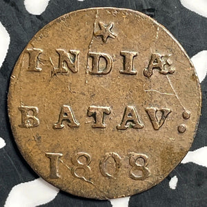 1808 Netherlands East Indies Batavia 1/2 Duit Lot#T0154 Nice!