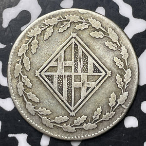 1809 Spain Barcelona 1 Peseta Lot#MK355 Silver!