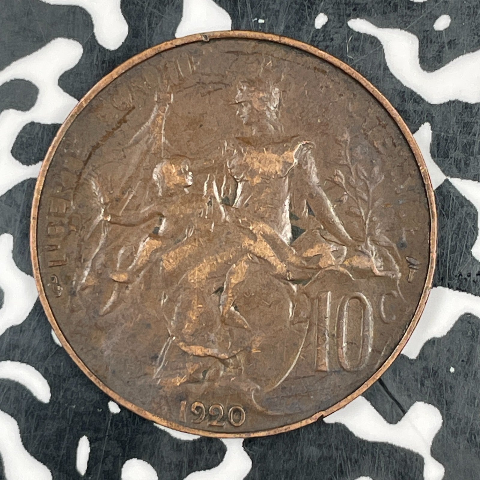 1920 France 10 Centimes Lot#F7501 Better Date, KM#843