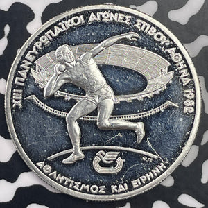 1982 Greece Olympics 250 Drachmai Lot#C1341 Silver! Proof! Shot Put
