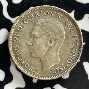 1942-S Australia 6 Pence Sixpence Lot#T7428 Silver! High Grade! Beautiful!