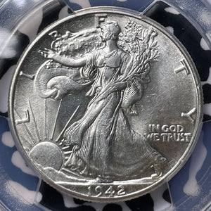 1942 U.S. 50 Cents Walking Liberty Half Dollar  PCGS AU58 Lot#G9300 Silver!