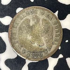 1879 Chile 1/2 Decimo Half Decimo Lot#T5930 Silver!