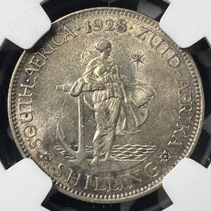 1928 South Africa 1 Shilling NGC MS62 Lot#G8418 Silver! Key Date! Scarce!