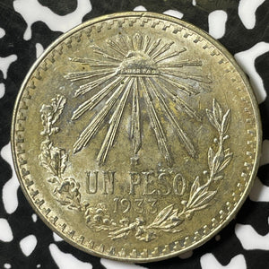 1933 Mexico 1 Peso Lot#E4999 Silver! High Grade! Beautiful!