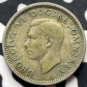 1944 Great Britain 3 Pence Threepence Lot#T8965 Silver!