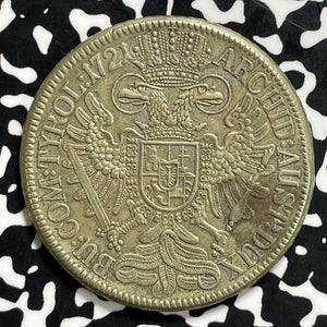 1721 Austria 1 Thaler Lot#JM9958 Large Silver! Obverse Scratch, DAV-1053