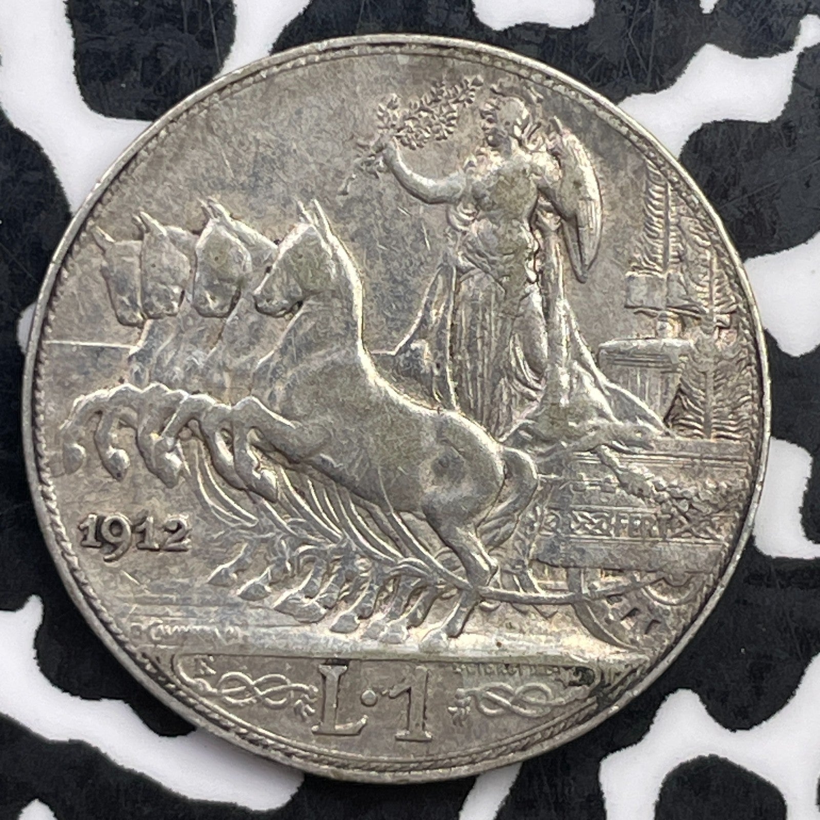 1912-R Italy 1 Lira Lot#F3424 Silver! Nice!