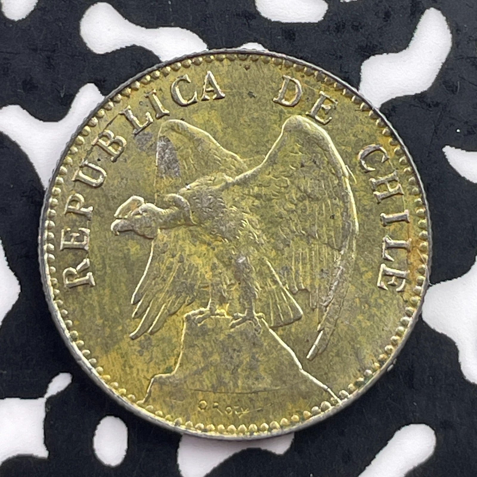1920 Chile 20 Centavos Lot#C5578 Silver! High Grade! Beautiful!