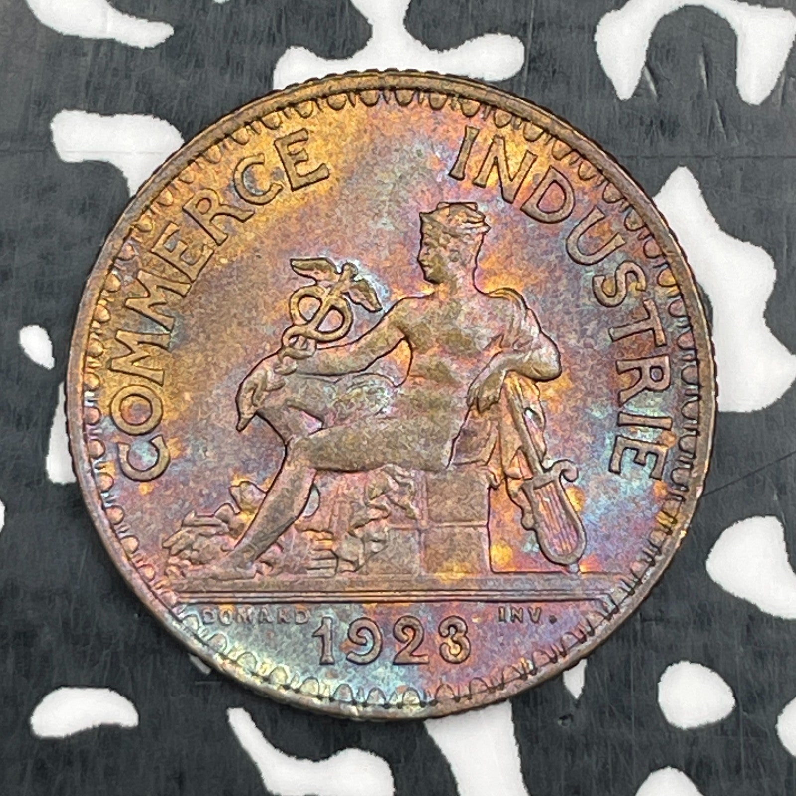 1923 France 1 Franc Lot#N2051 High Grade! Beautiful Toning!