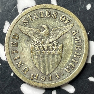 1914-S U.S. Philippines 10 Centavos Lot#E8983 Silver!