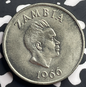 1966 Zambia 6 Pence Sixpence Lot#T8974 High Grade! Beautiful!