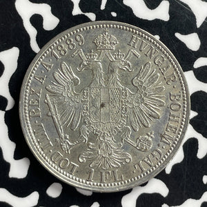 1889 Austria 1 Florin Lot#T7172 Silver! High Grade! Beautiful!
