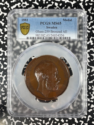 1881 Sweden Malmo Agricultural Festival Medal PCGS MS65 Lot#GV297 Olsen-259