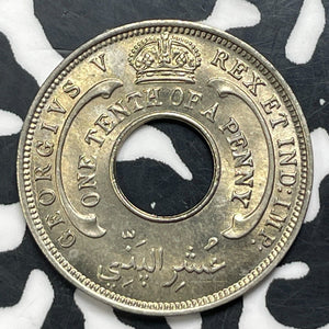 1934 British West Africa 1/10 Penny (Many Available) (1 Coin Only) High Grade!