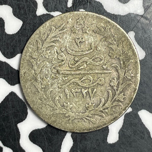 AH 1327 (1911) Turkey 2 Qirsh Lot#T6232 Silver!