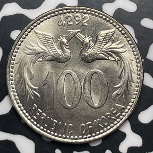 KE 4292 (1959) Korea 100 Won Lot#C0925 High Grade! Beautiful!