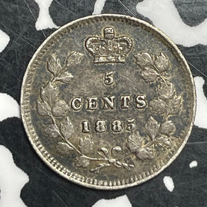 1885 Canada 5 Cents Lot#JM9499 Silver! Nice! Key Date!