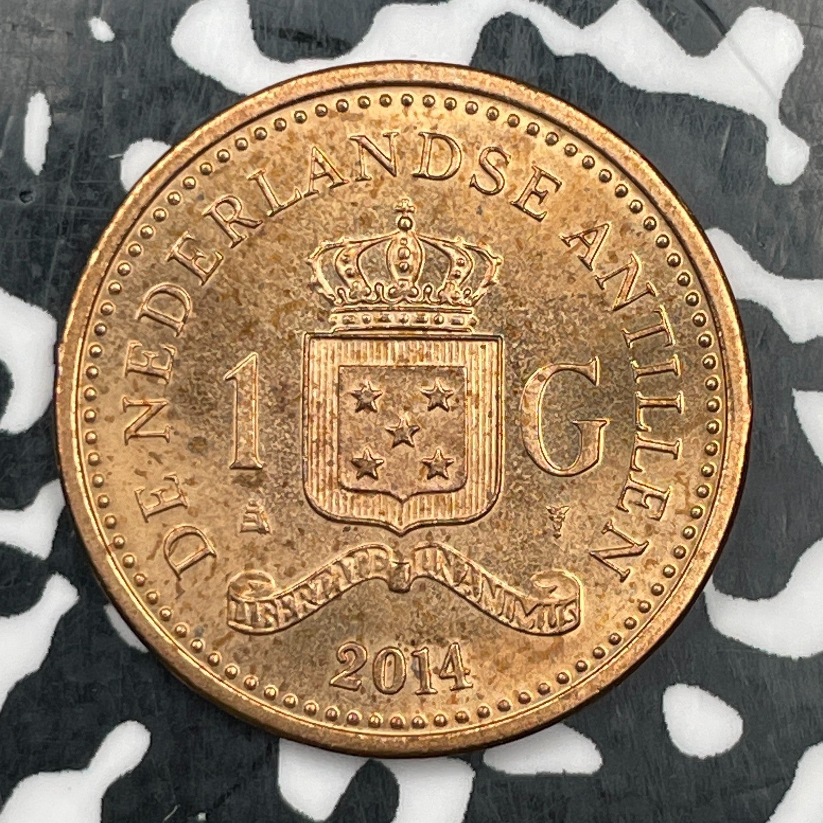 2014 Netherlands Antilles 1 Gulden Lot#F9322 High Grade! Beautiful!