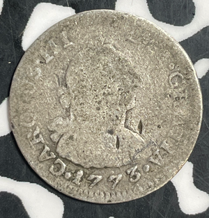 1773-Mo Mexico 1/2 Real Half Real Lot#T3181 Silver!