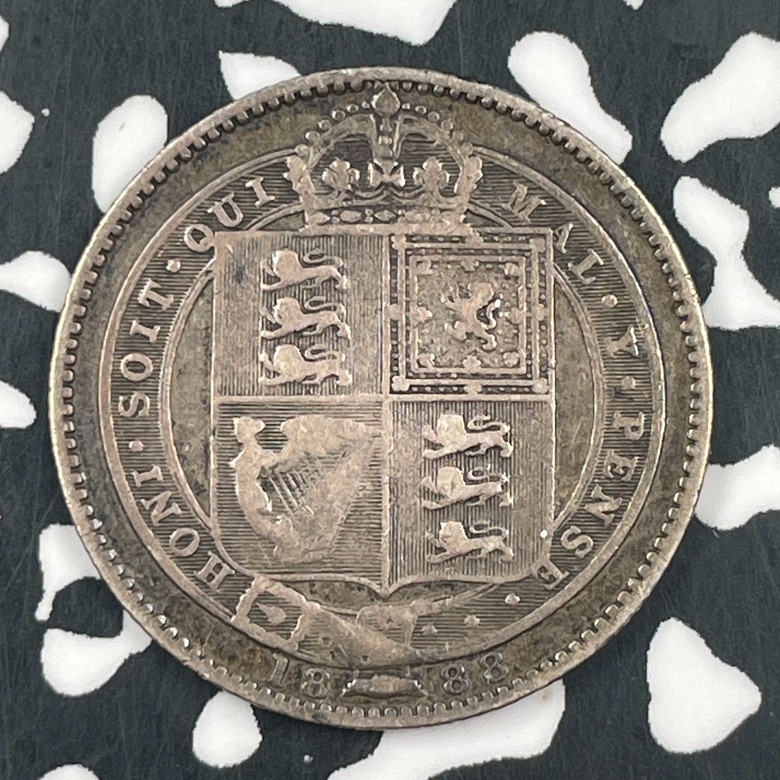1888 Great Britain 1 Shilling Lot#F5689 Silver!
