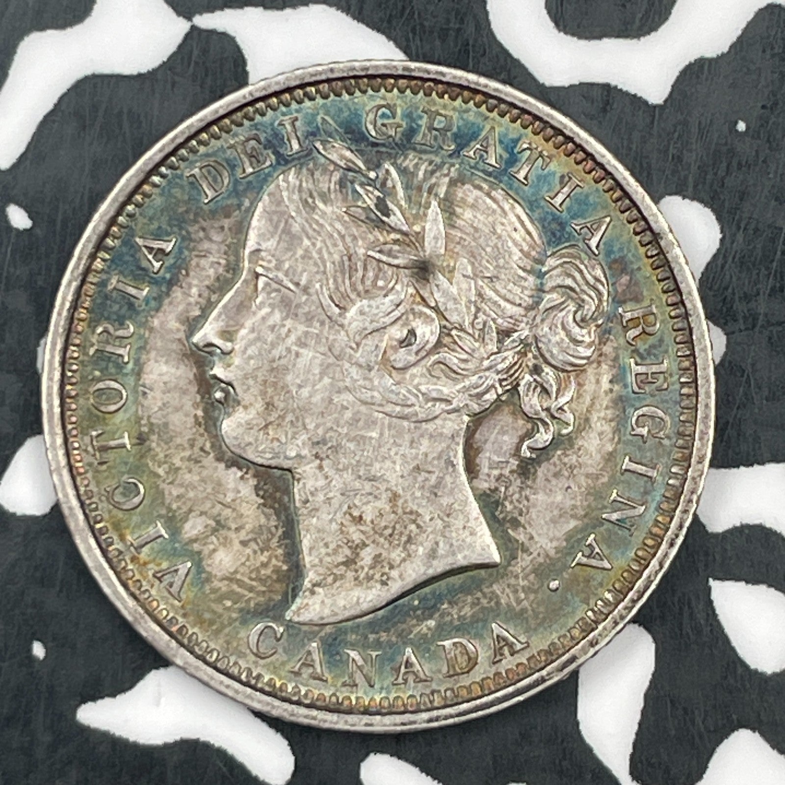 1858 Canada 20 Cents Lot#JM1596 Silver! Beautiful Details, Reverse Old Cleaning