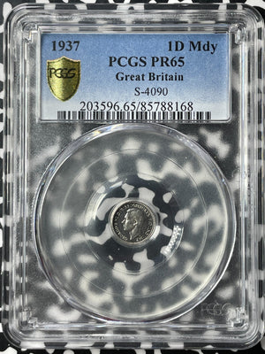 1937 Great Britain 4x Coin Maundy Set PCGS (PR65-66) Lot#MK85 Silver! Gem BU!