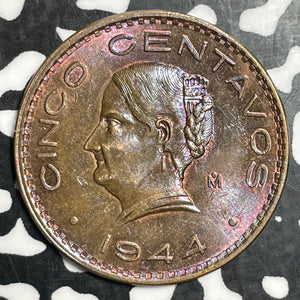 1944-Mo Mexico 5 Centavos Lot#T2822 High Grade! Beautiful!