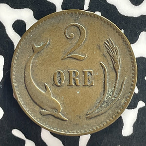 1874 Denmark 2 Ore Lot#T7542
