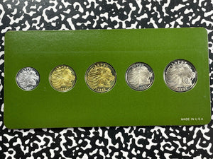 1977 Ethiopia 5x Coin Proof Set Lot#B2193 With Case & C.O.A