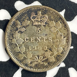 1900 Canada 5 Cents Lot#JM9671 Silver! Nice! Round '0'