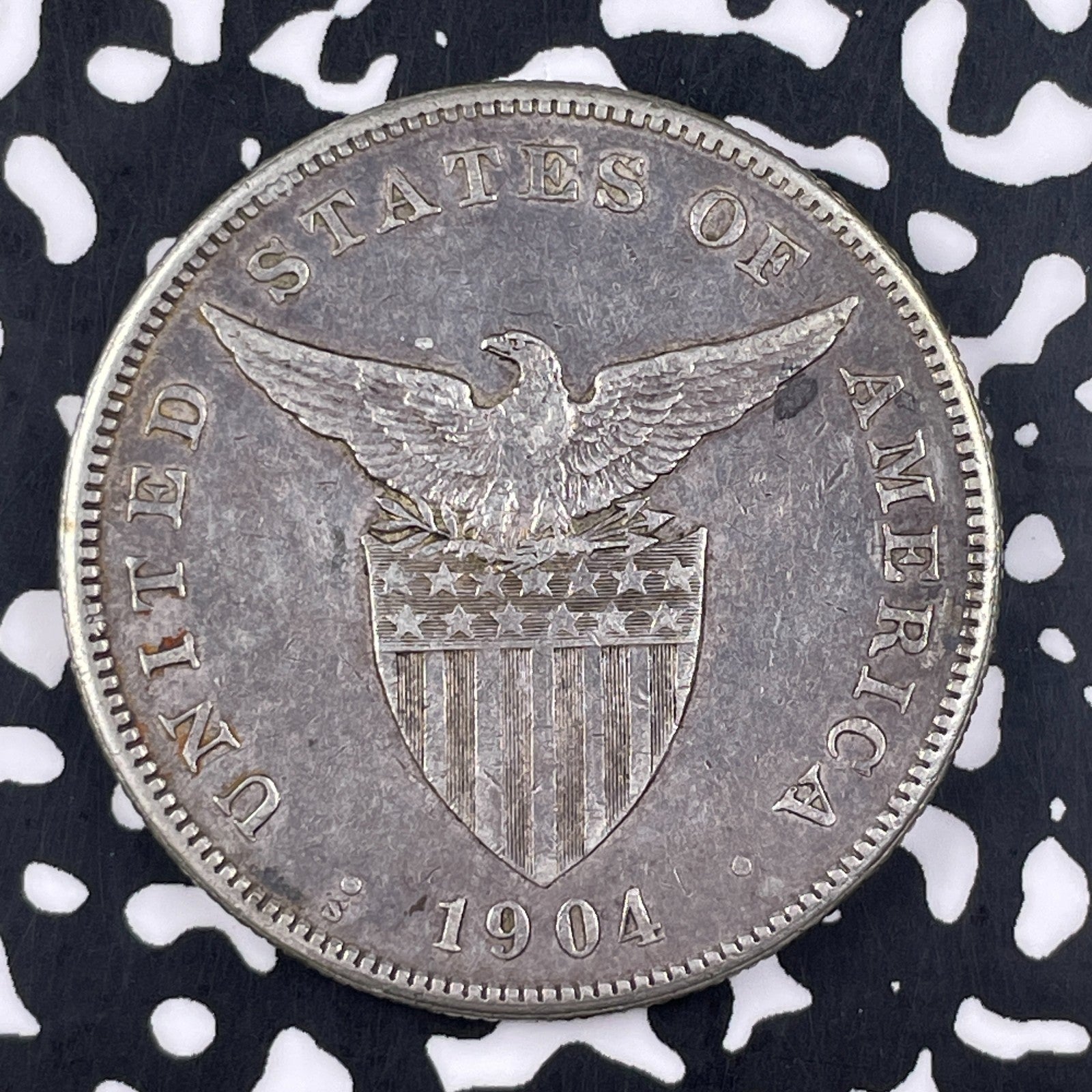 1904-S U.S. Philippines 1 Peso Lot#JM1325 Large Silver! Nice!
