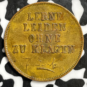 Undated Germany Prussia "Learn to Suffer without Complaining" Token Lot#E6085