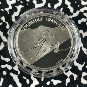 1989 France 'Albertville' 100 Francs Lot#B2416 Silver! Proof! With Case & C.O.A.