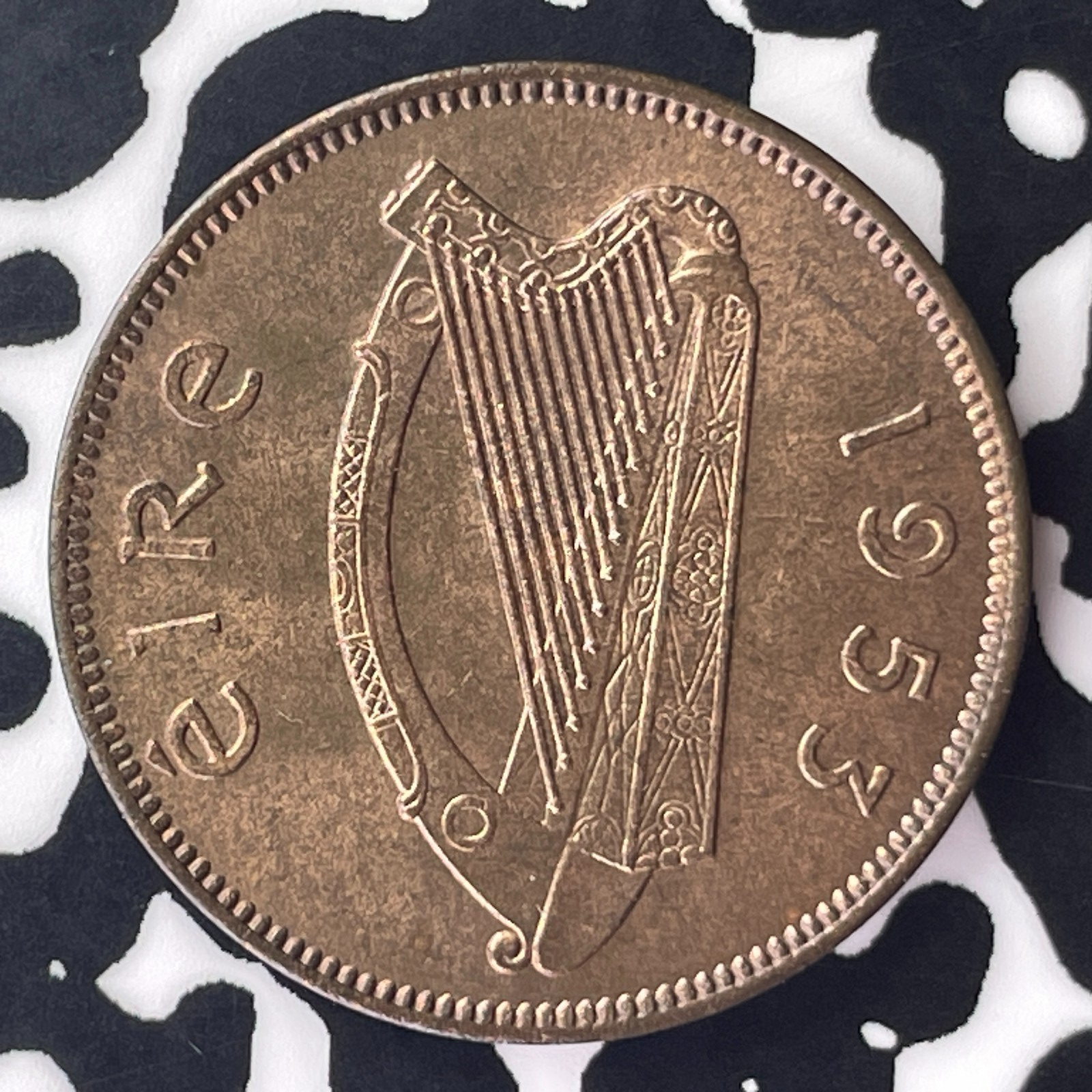 1953 Ireland 1/2 Penny Half Penny Lot#C4653 High Grade! Beautiful!