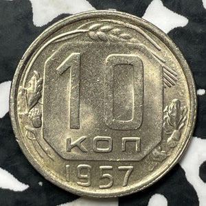 1957 Russia 10 Kopeks (6 Available) (1 Coin Only) High Grade! Beautiful!