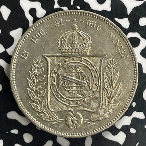 1856 Brazil 2000 Reis Lot#JM0119 Large Silver! Nice!