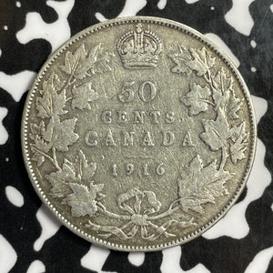 1916 Canada 50 Cents Lot#E2180 Silver!