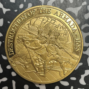 1988 U.S. Plymouth Spanish Armada Medal Lot#T2503 High Grade! Beautiful! 39mm