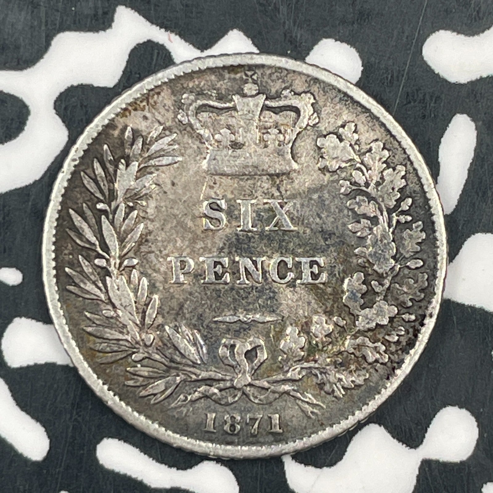 1871 Great Britain 6 Pence Sixpence Lot#F5606 Silver!