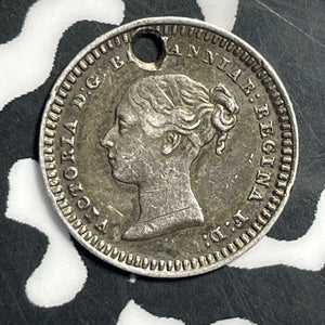 1838 Great Britain 1 1/2 Pence Lot#E8430 Silver! Holed