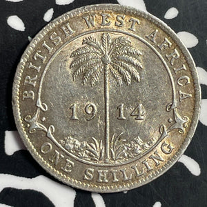 1914-H British West Africa 1 Shilling Lot#T1500 Silver!