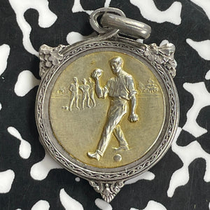 (1930's) Italy Bocce Medal Lot#C0121 Silver! 22mm