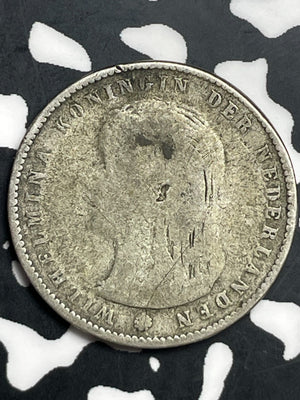 1897 Netherlands 25 Cents Lot#T9856 Silver!