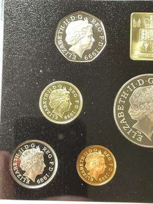 1999 Great Britain 9x Coin Proof Set Lot#B2306 With Case, Princess Diana