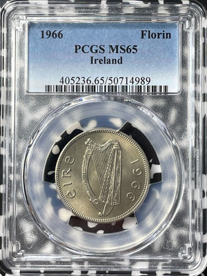 1966 Ireland 1 Florin PCGS MS65 Lot#G9282 Gem BU!