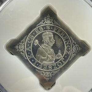 "1896"-KP UP Hungary 1 Klippe Thaler PCGS PR64 Lot#GV896 Silver! Restrike X-14